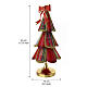 Árbol de Navidad de metal rojo tartán con moño 40x15 cm s3