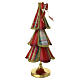 Árbol de Navidad de metal rojo tartán con moño 40x15 cm s4