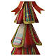 Albero di Natale in metallo rosso tartan con fiocco 40x15 cm s2