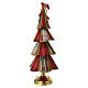 Albero natalizio in metallo a balze rosse tartan con fiocco 50x20 cm s4