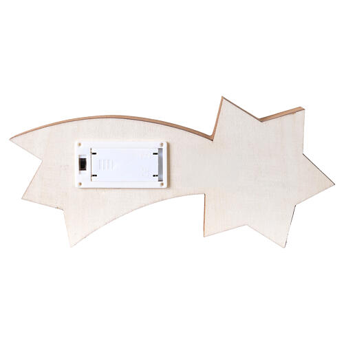Stella cometa con presepe in legno e luce 10x25x3 cm 4