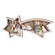 Stella cometa con presepe in legno e luce 10x25x3 cm s1