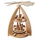 Piramide natalizia 45x35x35 cm Natività angeli moderni movimento presepe 8 cm s1