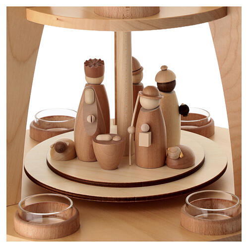 Christmas pyramid 45x35x35 cm modern Nativity with angels, animated figures 8 cm 4
