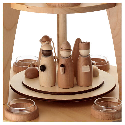 Christmas pyramid 45x35x35 cm modern Nativity with angels, animated figures 8 cm 6