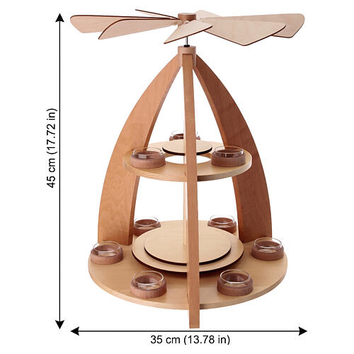 Piramide natalizia 45x35x35 cm moderna in movimento presepe 8 cm 3