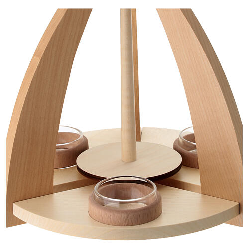 Piramide natalizia in legno d'acero 25x20x25 cm 4