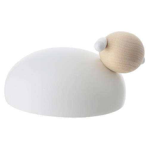 Sagrada Familia moderna con ovejita madera de arce blanca Natividad 20 cm 5