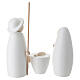 Sacra famiglia moderna con pecorella legno d'acero bianco presepe 20 cm s6