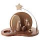Arco natalizio con Natività moderna legno acero 20x20x15 cm portacandela s6