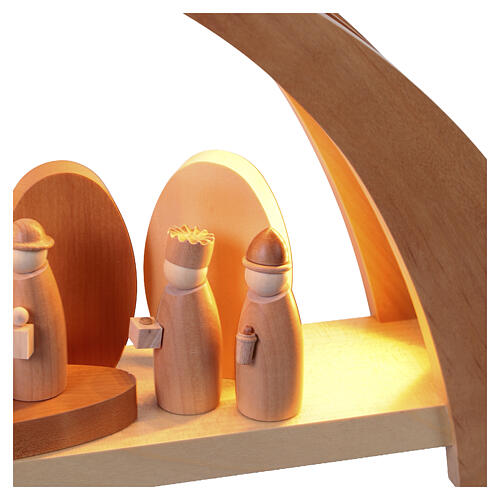 Arco natalizio con Natività 60x25x10 cm legno d'acero LED 6