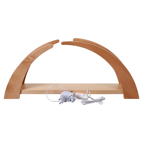 Arco natalizio con Natività 60x25x10 cm legno d'acero LED 11