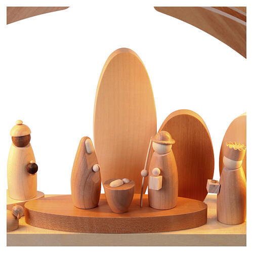LED Christmas Arch with Nativity Scene in Maple Wood, 62x25x10 cm 4