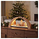 LED Christmas Arch with Nativity Scene in Maple Wood, 62x25x10 cm s2