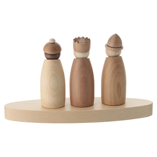 Presepe moderno completo legno d'acero 6-8 cm 8
