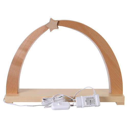 Arco Natalizio LED legno d'acero con Natività 40x40x10 cm 8