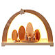 Arco Natalizio LED legno d'acero con Natività 40x40x10 cm s1