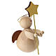 Ángel de Navidad con estrella moderno madera natural belén 6-8 cm s3