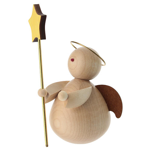Angelo di Natale con stella moderno legno naturale presepe 6-8 cm 2