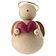 Ángel de Navidad con corazón madera de arce moderno 8 cm s1