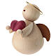 Ángel de Navidad con corazón madera de arce moderno 8 cm s2