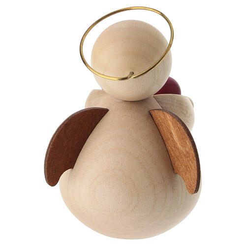 Angelo di Natale con cuore legno d'acero moderno 8 cm 4