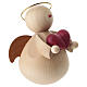 Angelo di Natale con cuore legno d'acero moderno 8 cm s3