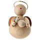 Angelo con angioletto moderno legno d'acero presepe 6-8 cm s1