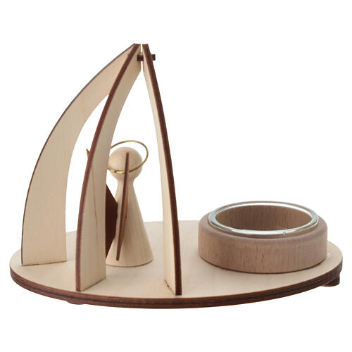 Arco natalizio con angelo legno d'acero 10x15x10 cm 5
