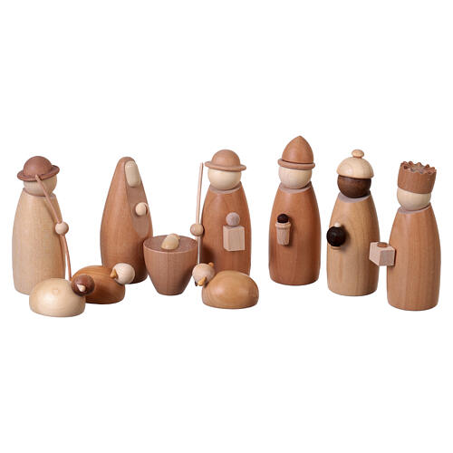 Arco LED navideño con Natividad moderna madera de arce 30x60x10 cm 8