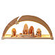 Arco LED navideño con Natividad moderna madera de arce 30x60x10 cm s1