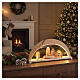 Arco LED navideño con Natividad moderna madera de arce 30x60x10 cm s2