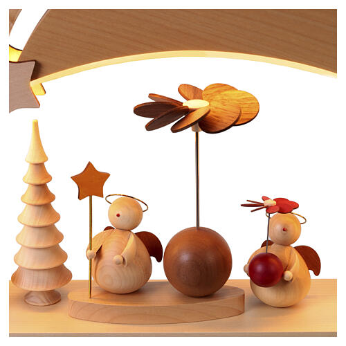 Arco LED navideño con ángeles modernos madera de arce 30x60x10 cm 4