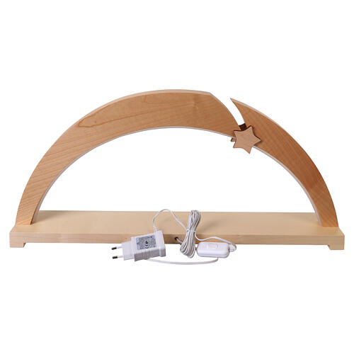 Arco LED navideño con ángeles modernos madera de arce 30x60x10 cm 11