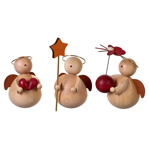 Arco LED natalizio con Angeli moderni legno d'acero 30x60x10 cm 7