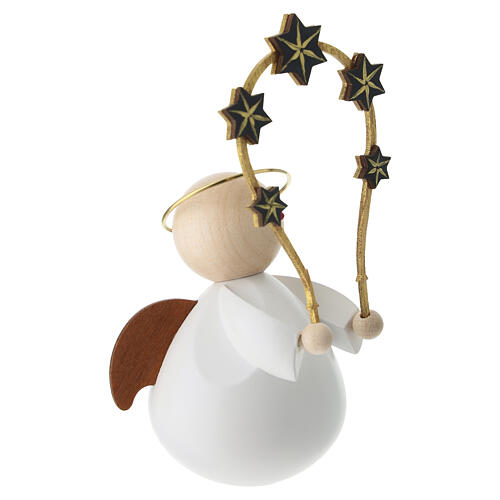 Ángel de Navidad moderno blanco arco de estrellas 10x5x5 cm belenes 6-8 cm 3