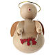 Ángel de Navidad estilizado con guirnalda madera natural belén 6-8 cm s1