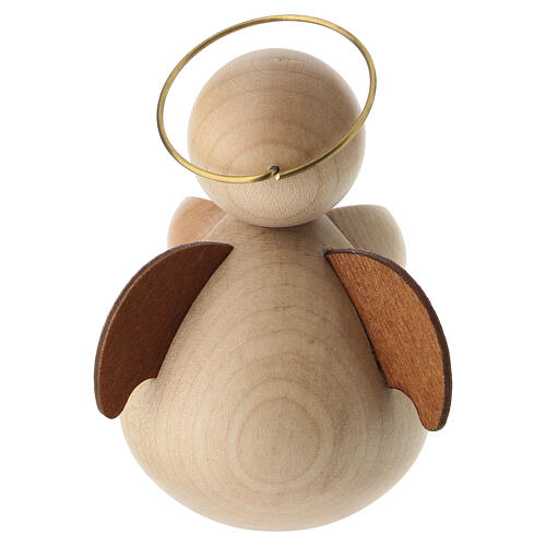 Angelo di Natale stilizzato con ghirlanda legno naturale presepe 6-8 cm 4