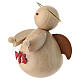 Angelo di Natale stilizzato con ghirlanda legno naturale presepe 6-8 cm s2