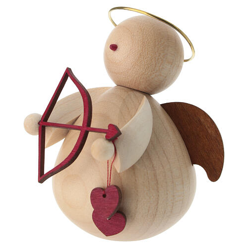 Angelo Cupido legno naturale 8 cm 2