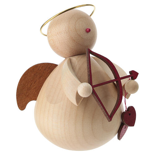 Angelo Cupido legno naturale 8 cm 3