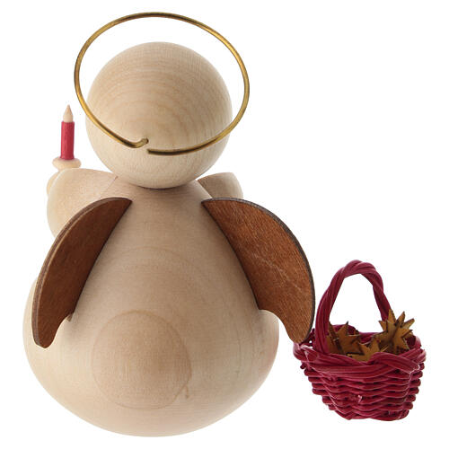 Moderner Weihnachtsengel mit Sternenkorb aus Ahornholz für eine 6-8 cm Krippen-Figurenserie 4
