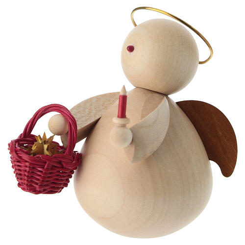 Angelo Natalizio moderno cesto di stelle legno d'acero presepe 6-8 cm 2