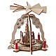 Piramide Natalizia legno con Natività 5x5 cm s2