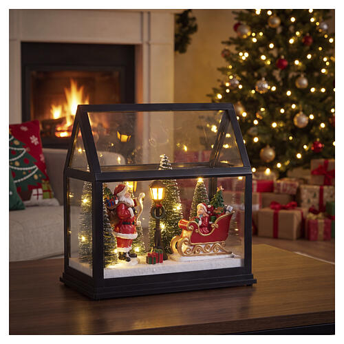 Scenografia serra con slitta e Babbo Natale 20x20x10 cm Bagutta Tendence 2