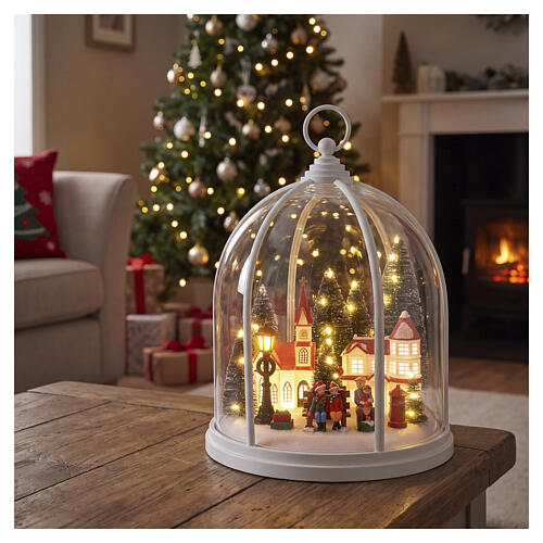 Serra cupola bianco con villaggio nonni e nipoti 30x 25 cm Bagutta Tendence 2