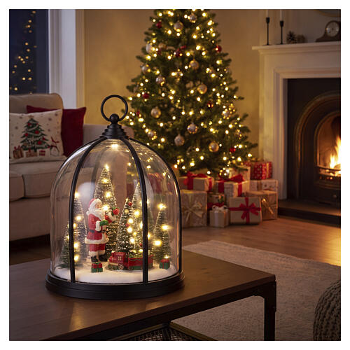 Serra scura con Babbo Natale e trenino in movimento 30x25 cm Bagutta Tendence 2