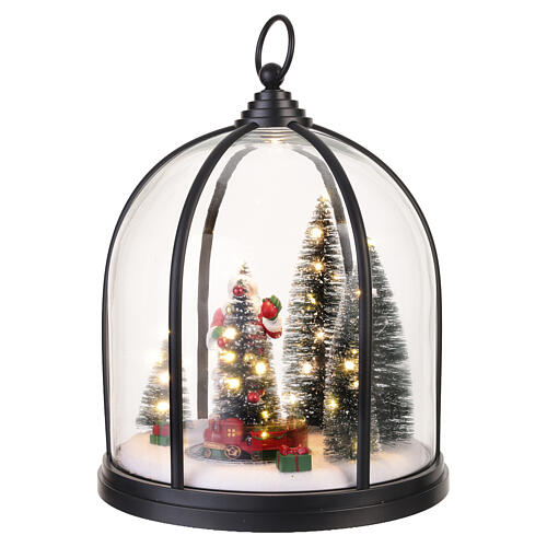 Serra scura con Babbo Natale e trenino in movimento 30x25 cm Bagutta Tendence 4