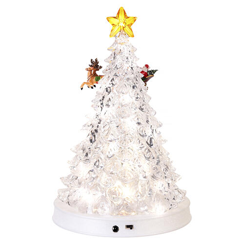 Albero di Natale acrilico bianco con villaggio Bagutta Tendence 30x20 cm 5