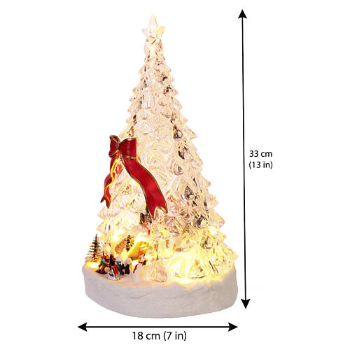 White acrylic tree with internal village Bagutta Tendence, 35x15x15 cm 3